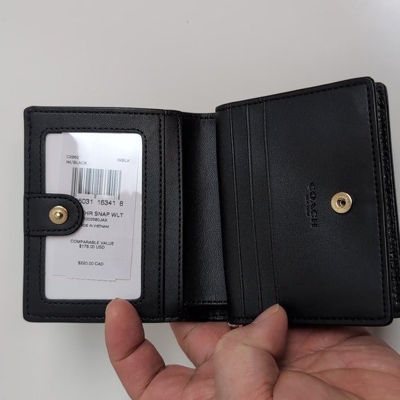 Coach CO971 + C2862 Leather Dempsey Tote & Snap Wallet Gold/ Black - Picture 9 of 15